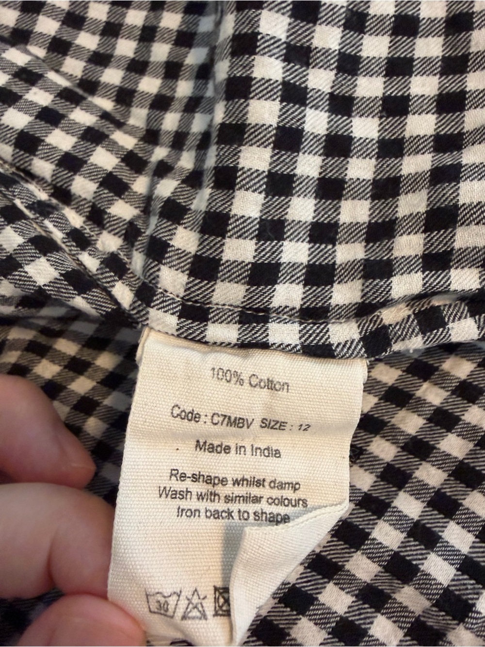 Toast cotton Black & White Gingham Button-Down Shirt - Picture 5 of 7